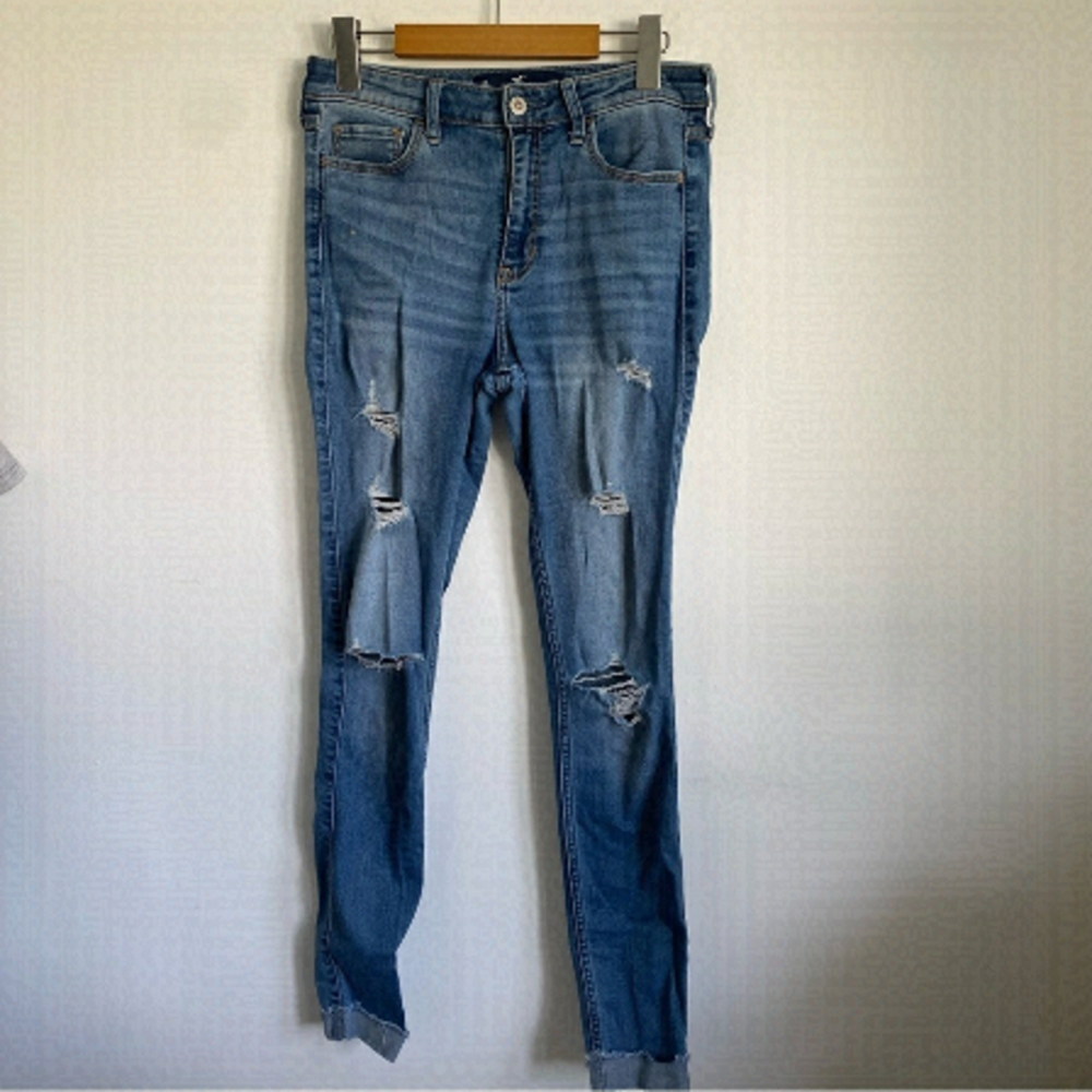 HOLLISTER High-Rise Super Skinny Stretchy Jeans • Medium Wash • 5R 27
